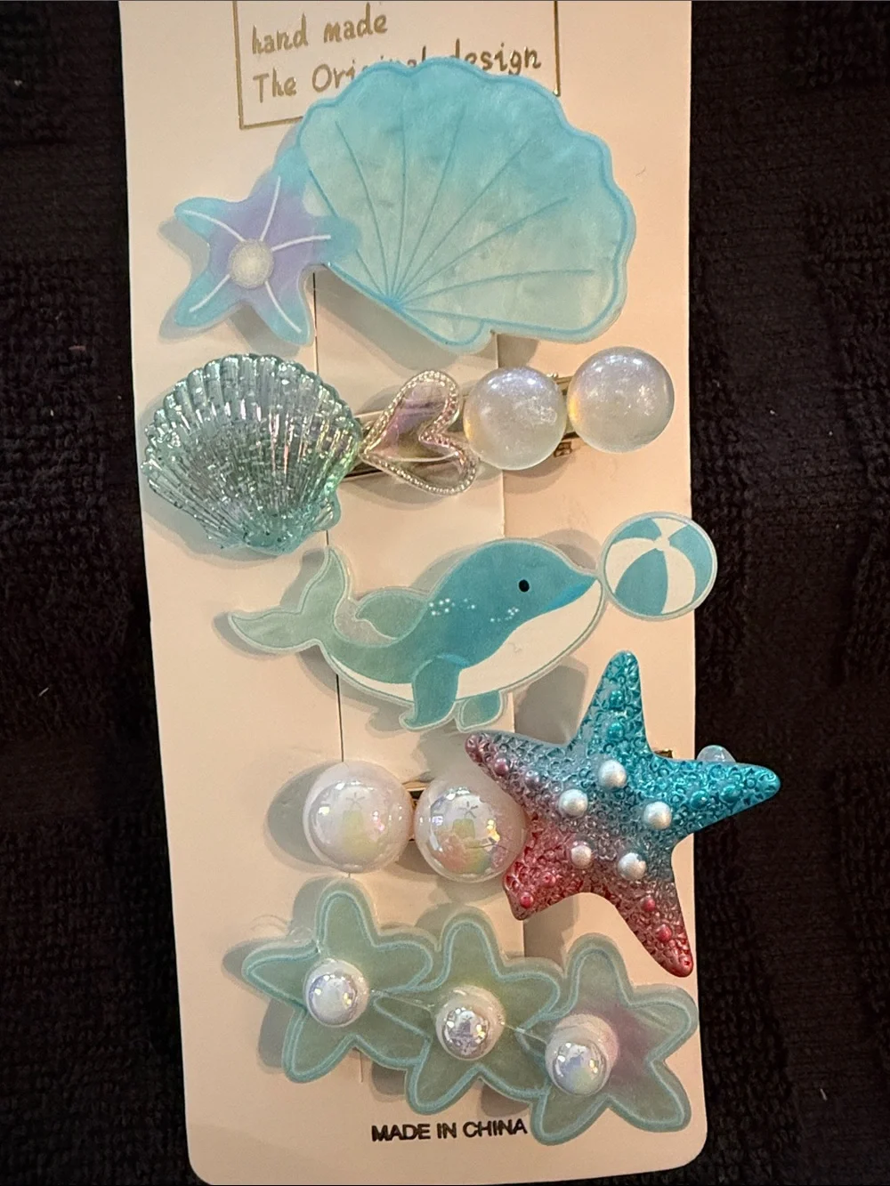 Sea Life Kids Hair Clip Set - Aqua Blue